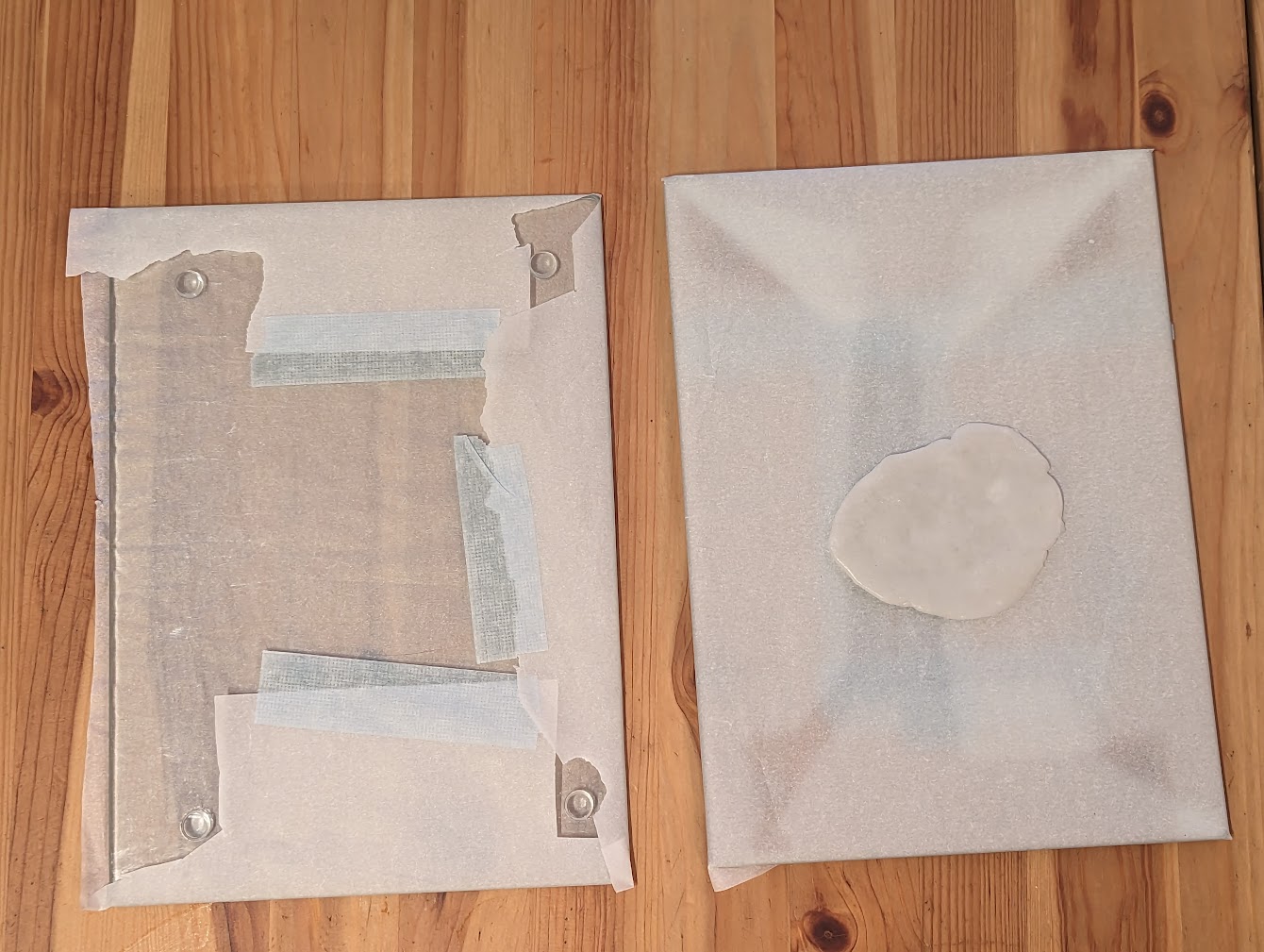 squishing PCL plastic between two glass plates